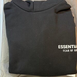 Essentials Fear of God black 2025 collection hoodie